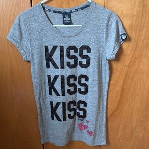 Pink Victoria's Secret Gray Kiss T-Shirt